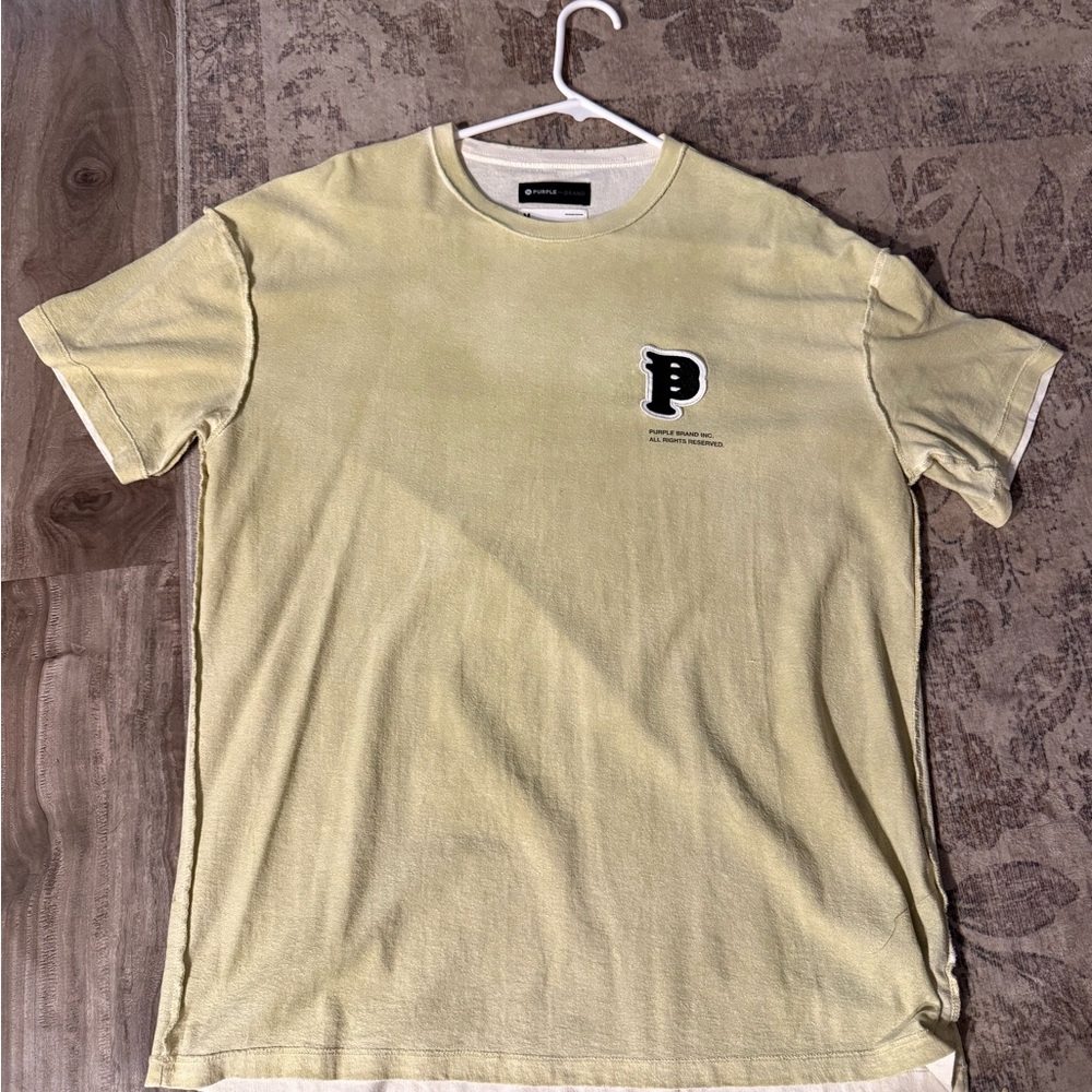 Pale Yellow Short Sleeve Tee with P Logo